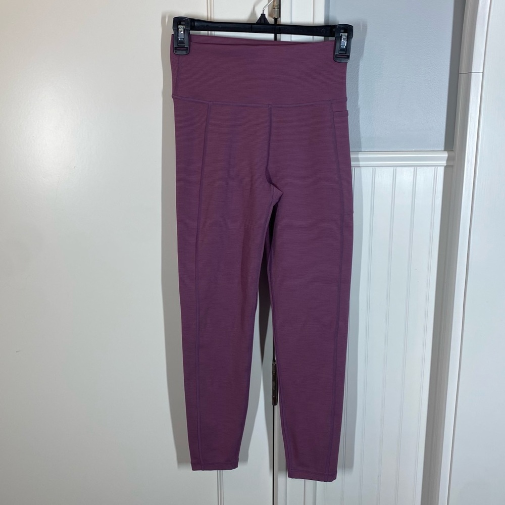 Sweaty Betty Super Sculpt 7/8 Leggings‎ Purple Marl Size Small Pockets gym